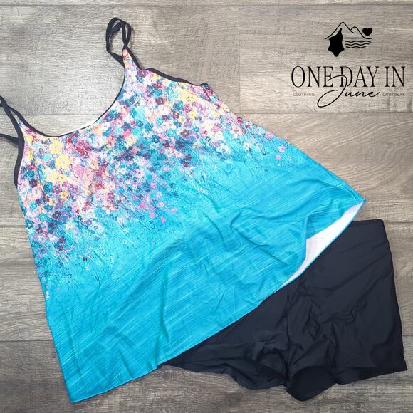 Zando Boyshort Tankini Swimsuit Size L - Picture 2 of 4